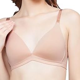 Women's Nylon Padded Seamless Low Cut Deep V Plunge Neckline Triangle Bra-picture-24