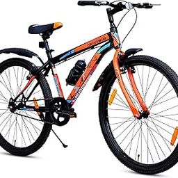 Leader Spyder 27.5T MTB Cycle/Bike Single Speed with Complete Accessories for Men - Matt Black/Orange Ideal for 15+ Years | Frame: 19 Inches-24