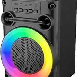 Drumstone Portable Bluetooth Karaoke Speaker with 2 Wireless Mics for Adults Kids Singing Machine with Disco LED Lights Gifts for Girls Boys Home Party-7