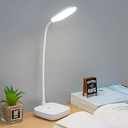 Counzy Study Lamp with 3 LED Color| Rechargeable LED Table Lamp| Lamp for Study Type- C Fast Charging | ABS, White (Pack of 1)-image-91