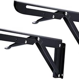THE STYLE SUTRA 2 Pieces Folding Shelf Brackets DIY Wall Mounted for Backyard Workshops Shop 10 Inches-picture-13