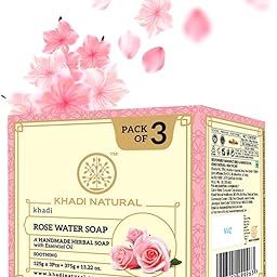 Khadi Natural Ayurvedic Rosewater Handmade Soap| Hyderated & Nourishes Skin| (Pack of 3) (3x125 g) (375g)-19