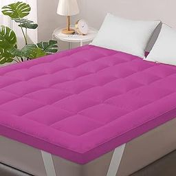 Jaipur Linen Super Soft 800 GSM Microfiber Mattress Padding/Topper for Comfortable Sleep-Single Bed-36 Inch X 78 Inch-Dark Pink-16