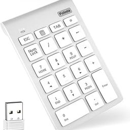 Foloda Wireless Number Pad, Portable 2.4Ghz USB 10 Keys Financial Accounting Numeric Keypad Data Entry Numpad for Laptop, PC, Desktop-11