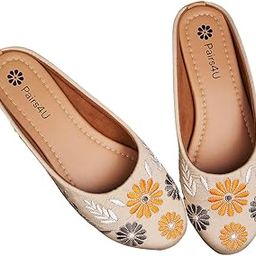 Women's Mojari Jutti Ethnic Punjabi Juttis Comfortable Sole for Womens & Girls-image-0