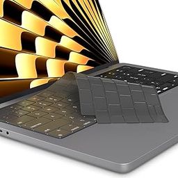 OJOS Keyboard Cover Protector Skin for 2024-2021 M3 M2 MacBook Air 15" (A3114 A2941) Air 13.6" (A3113 A2681), MacBook Pro 14" 16" M4 M3 M2 M1 (A2918 A2992 A2779 A2442 A2991 A2780 A2485) Translucent-2