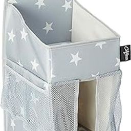 Star Pattern Diaper Caddy and Nursery Organizer for Newborn Baby Essentials, Hang on Crib, Baby Bed. Changing Table or Wall. Multiple Pockets to Store Wipes, Creams, Lotions, Toys and More.-picture-15