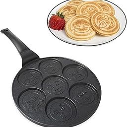 Pancake pan for Kids Smiley Face Pancake Pan Non Stick Pancake Maker for Kids Breakfast Animal Design Frying pan Smiley face Pancake pan Multi Snack Maker pan for Gas Stove-10