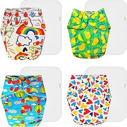 Dumbledo Premium Cloth Diaper with Cotton Insert (Pack of 4) | Hypoallergenic | 6-Layer Absorbent Pad | Quick Dry | Ideal for Toddlers | 3 Months – 3 Years | Unisex Baby-image-73