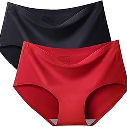 LOURYN KOULYN Seamless ice Silk Cotton Underwear Women No Show Bikini Panties Invisibles No Panty Line Workout Hipster 2 Pack (Colour May Very)-image-56