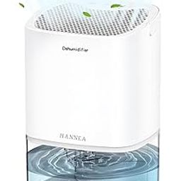 HANNEA® Dehumidifier Daily Dehumidification Capacity Up to 350ML Dehumidifier for Room Moisture for Spaces Between 50-280 ft² Dehumidifier for Wardrobe, Basement, Bedroom Full of Water Auto Shut Off-picture-0
