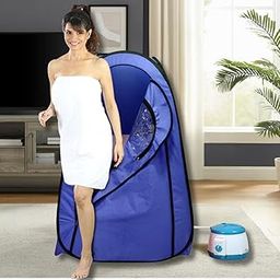 Kawachi Portable Steam Sauna Bath for Home, Full Body Personal Sauna, 1.5L 750W Steam Generator, 60 Minute Timer, Blue (Light Violet)-image-95