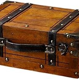 bnf® Old Fashioned Wood Storage Box Suitcase Elegant Multipurpose with Hinged Lid 30x19.5x11.2cm|Travel | Vintage Luggage & Travel Accs| Vintage Luggage & Travel Accs-13