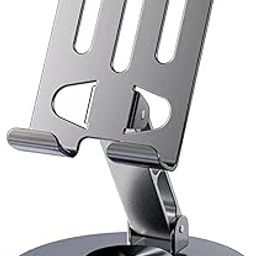 Aluminium 360° Rotatable Phone & Tablet Stand – Universal Desk Holder for Smartphones & Tablets | Sleek, Sturdy & Adjustable (Grey)-image-75