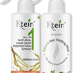 Ktein All in 1 Natural Hair Heat Protection Spray with Argan Oil Vitamin E Pro Vitamin B3 and Holding Spray 200ml-49