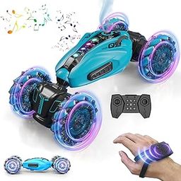 Magicwand R/C Rechargeable 1:12 Scale Off-Road Gesture Controlled Monster Double Sided Spine Design Transformation All Terrain Monster Drifting Vehicle for Kids【Blue】……-picture-28