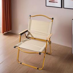 Kuber Industries Portable & Foldable Chair for Travelling - Camping Cloth Kurchi for Outdoor Beach & Home Aram - Khaki-14
