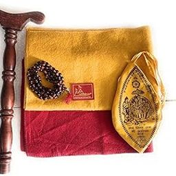 Patitpavan Premium Meditation Combo Red,Yellow Woollen Aasan with Two Gomukhi,Lal Chandan Mala & Jap Mala Stand/Completely Handcrafted Perfect Mat for Meditation & Prayers Worshiping.-28