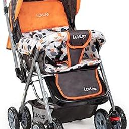 LuvLap Sunshine Baby Stroller/Pram for 0 to 3 Years, New Born/Toddler/Kid, 5 Point Safety Harness, Adjustable backrest, 360° Swivel Wheel, Large Storage Basket, Reversible Handlebar (Orange)-29