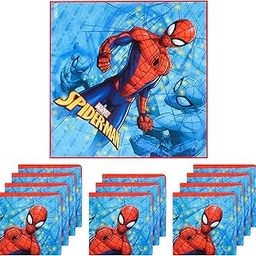 Kuber Industries Marvel Spiderman Cotton Handkerchiefs Set - Pack of 12 Blue Rumal for Boys & Girls - Premium Hankies for Gifting-image-30