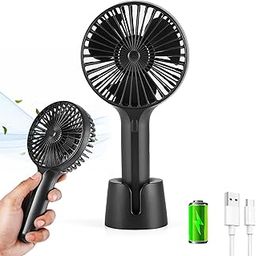 Gesto Mini Portable Table Fan or DC Fan - 3 Speed Modes Handheld Fan for Summer With 1200 mAh Battery| Rechargable Mini fan for Women| Portable Hand Fan for Home,Office,Kitchen,Outdoor,Travel (Black)-24