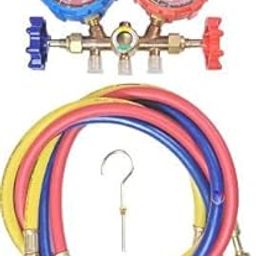 Mass Pro Analog Tire Pressure Gauge 1Set Manifold Gauge and Refrigerant Testing Charging Evacuation Set for Air Condition Tool Refrigeration (500 PSI)-image-7