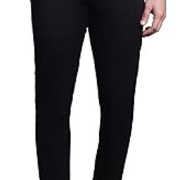 Men Black Solid Non Pleated Regular Fit Mid Rise Casual Trousers for Men | Casual Pants for Men | Casual Wear Regular Fit Trousers for Men (P_MTRC00109)-image-68