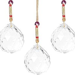Clear Crystal Hanging Ball Sun Catcher for Positive Energy and Good Luck Prosperity Size 40MM Pack of 3-image-89