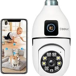DDLC Dual Lens Full HD 3mp AI (Upgraded) CCTV Night Vision Motion Sensor Two-Way Audio Micro SD Card Upto 128GB Monitor Nanny Security Indoor (Dual Lens Light Bulb)-image-52