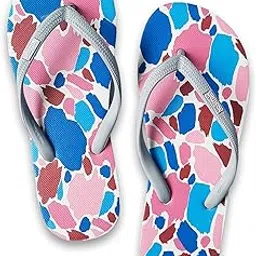 nostrain Natural Rubber Printed | Multi Colour Slippers For Women | Comfortable and Soft Womens Flip Flops | Hawai Chappals | Bathroom Slippers | Door Slippers | LightWeight Flexible Slipper-picture-0