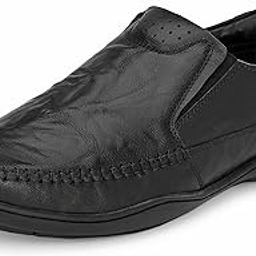 Genuine Leather Slip-On Men's Formal Shoe |Stylish with Soft Cushioned Insole |Trendy Non Lace-Up Design |Durable Leather with Anti-Skid Sole | Perfect for Formal Wear (3937)-image-5
