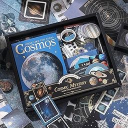 GKN Scrapebook Kit Scrapbooking Supplies Kit Vintage Butterfly Aesthetic Scrapbook Kit for Junk Journal Stationery Bullet A6 Grid Notebook DIY Scrapbook Birthday Gift (Black Cosmos)-image-98