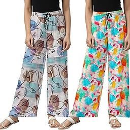 Relax Fit payjama with Floral Prints, Breathable Cotton Fabric with Drawstring Waistband Closure, for Women-image-68
