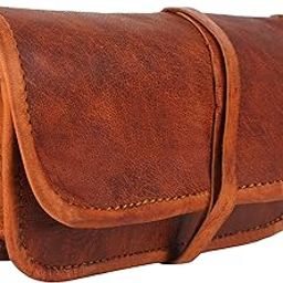 vHIDES MERCHANDISE Leather Pouch with Paper Holder Vintage String Closure | Tan-image-0