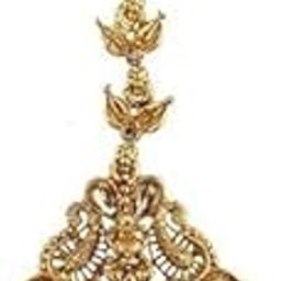 Classic Red Stone Droplet Golden Maang Tikka.-image-57