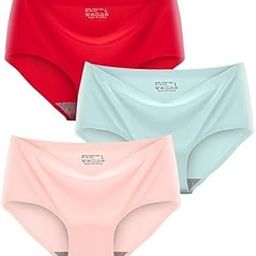 Amazon Brand - LUVREENA® Women Seamless Panties Women's Underwear Briefs for Girls No Show high Waist Panties Pack of 3 (Color May Vary)-picture-12