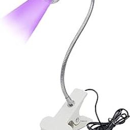 USB 3W LED UV Ultraviolet Phone Glue Curing Lamp,UV Led Nail Lamp for Gel Nails,Portable Clamp Flexible Desk Lamps for Mobile Repair,Plug and Play Silver-15