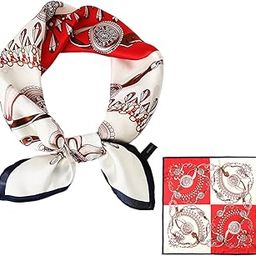 Women's Polyester Square Scarf - Printed Comfy Satin Silk-Feel Head Neck Stole Wrap - Medium 22×22 Inches-5