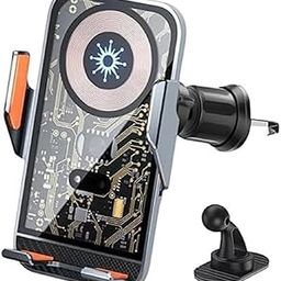 WOYAX 360° Rotating Vacuum-Suction Magnetic Car Phone Holder – Strong Magnet, Adjustable Arm, Smooth Surface Mount (Wireless Charger)-image-62