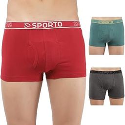 Men's Solid Cotton Combo Trunk with Soft Elastic Waistband.-image-92