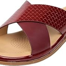 Women Synthetic Leather Cross Strap Comfort Slip-on Sandal-image-99