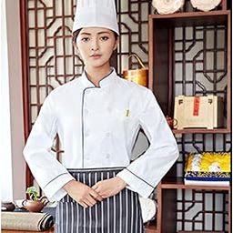 LOOM TREE® Unisex Chef's-Uniform Long Sleeve Double-Breasted Men Women Chef Coat L-3XL XXL | 1 Piece Chef Coat-image-41