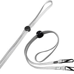 Face Mask Lanyard Strap, Adjustable Length Face Cover Lanyards, 2PCS Ear Pressure Relief Safety Holder for Women, Men, Kids, Gray-21