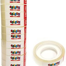 CELLUX 12 Rolls Essential Transparent Tape Refills, Clear Tape, Cello Tape, All-Purpose Transparent Glossy Tape for Office, Home, School - 0.5" Inch X 9 Meter Per Roll-image-52