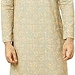 Men's Side Open Chikankari Sequin Work Floral Design Kurta Set (2pcs)-image-84