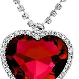 Valentine Gifts for Girlfriend/Wife Jewellery Crystal Heart Titanic Necklace for Girls Fashion Pendant Necklace Jewellery for Girls and Women-image-97