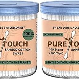 [Ear Lobe & Accessories] Cotton Bamboo Swabs/Buds for Ear & Nose Cleansing, Makeup Removal - Pack of 200-15