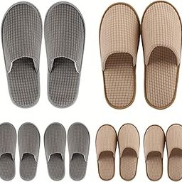 GraGra Spa Slippers, 6 Pairs Disposable Slippers for Guests, Non-Slip Hotel Slippers with Polar Fleece, Reusable Bulk Slippers for Travel, Guest, Spa, Bride, Wedding Party, Nail Salon-image-42