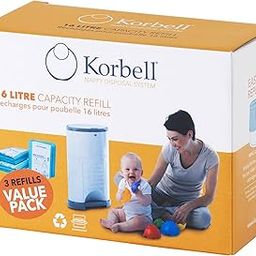 Korbell Nappy Disposal Bin Liners - Standard (16 Litre) - 3 Refills Value Pack-21