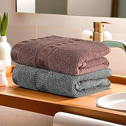 Kuber Industries Pack of 2 Cotton Hand/Face Towels for Men & Women | Easily Washable | Workout Gym Napkins for Men | Pocket Towel - Grey & Brown-49